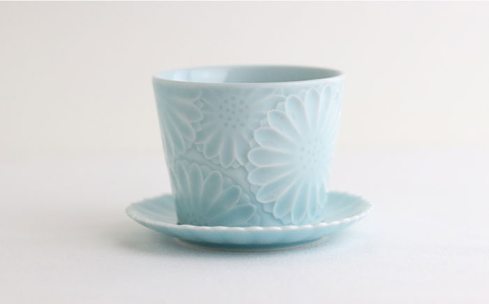 【波佐見焼】マリーゴールド ミニカップ＆ソーサー 5色セット「楽-gaku-」【翔芳窯】 [FE141]