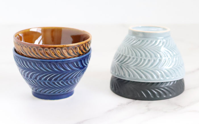 【波佐見焼】ローズマリー 茶碗 デニム・マットブラック ペアセット【翔芳窯】 [FE177]