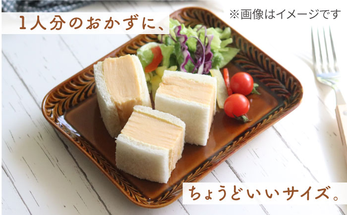 【波佐見焼】ローズマリー スクエアプレート アイボリー【翔芳窯】 [FE226]