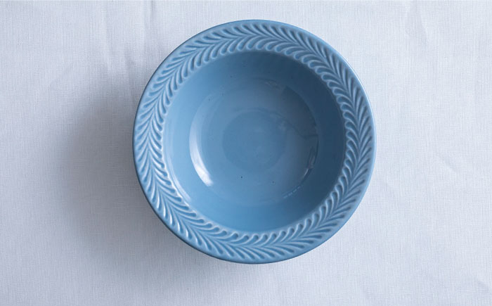 【波佐見焼】ローズマリー リムボウルM 2枚セット ブルーグレー・アイボリー 食器 皿【翔芳窯】 [FE264]