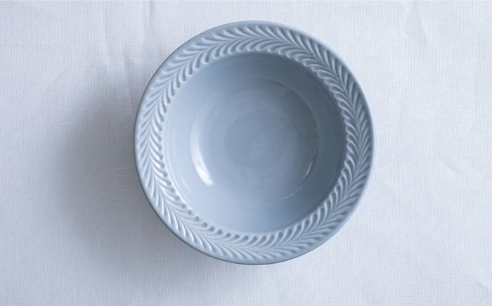 【波佐見焼】ローズマリー リムボウルM 2枚セット グレー・アイボリー 食器 皿【翔芳窯】 [FE265]