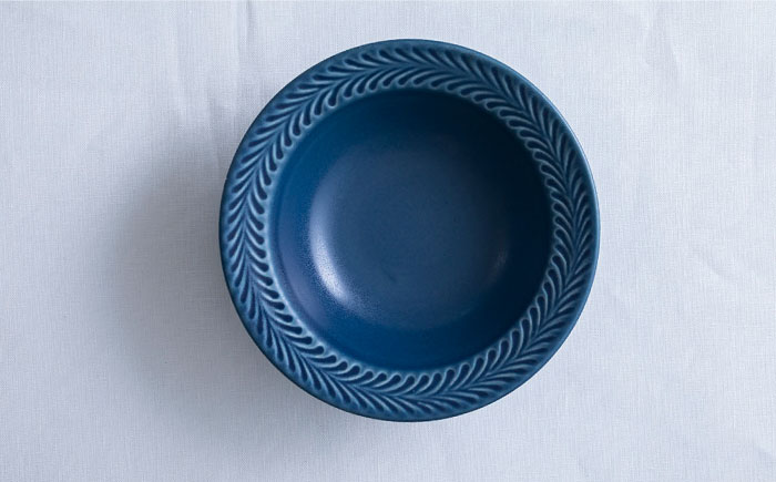 【波佐見焼】ローズマリー リムボウルM 2枚セット デニム・アイボリー 食器 皿【翔芳窯】 [FE267]