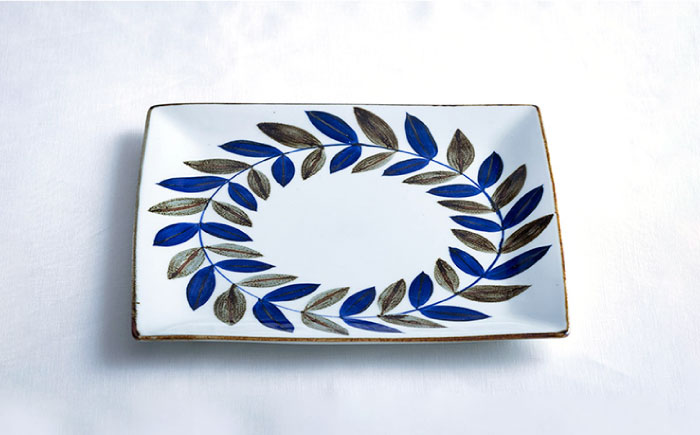 【波佐見焼】スクエアプレートL リーフ 食器 皿【翔芳窯】 [FE275]