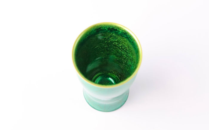 【波佐見焼】2nd 007 ビアカップ スマートシェア エメラルド×Gold【翔芳窯】 [FE325]