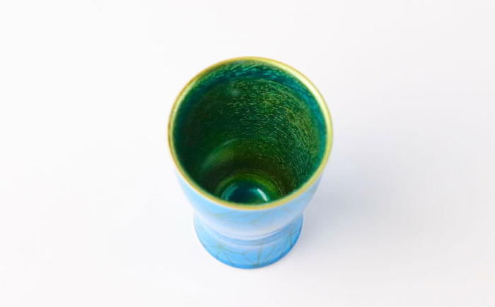 【波佐見焼】2nd 008 ビアカップ スマートシェア オーシャンブルー×Gold【翔芳窯】 [FE326]