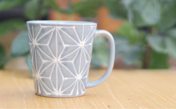 【波佐見焼】ホワイトライン麻 BIGマグカップ グレー【翔芳窯】 [FE60]