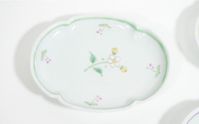 【波佐見焼】一つ花 木瓜型 小皿 3枚セット【藍水】 [GB39]