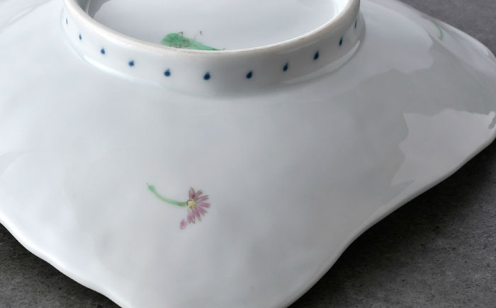 【波佐見焼】草花紋三角皿 2枚セット【藍水】 [GB57]