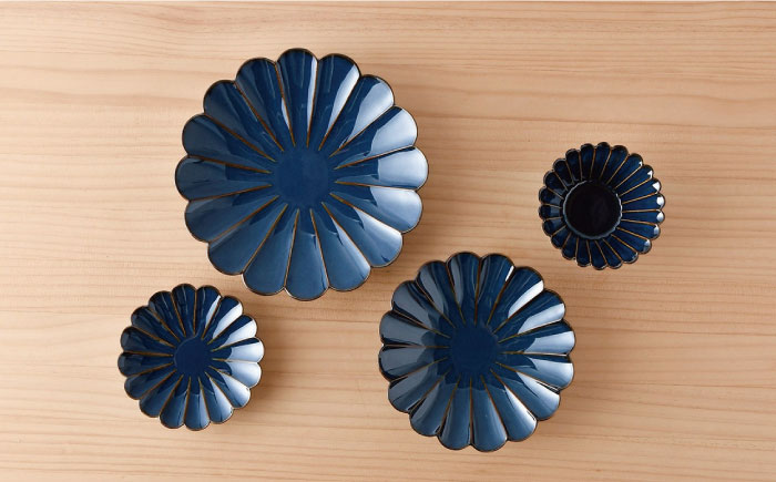 【波佐見焼】洸琳彩釉 菊紋 皿 菊型 小鉢 セット 【洸琳窯】 [GE42]