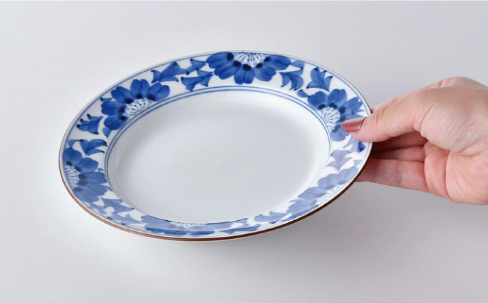 【波佐見焼】洋花紋 花柄 6寸皿 20cm プレート 2枚セット【洸琳窯】 [GE53]