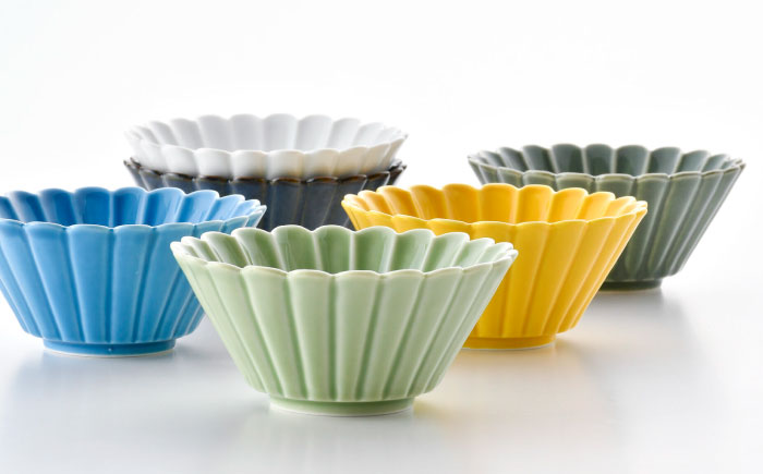 【波佐見焼】菊型小鉢カラフル6色セット 食器 皿【洸琳窯】 [GE64]