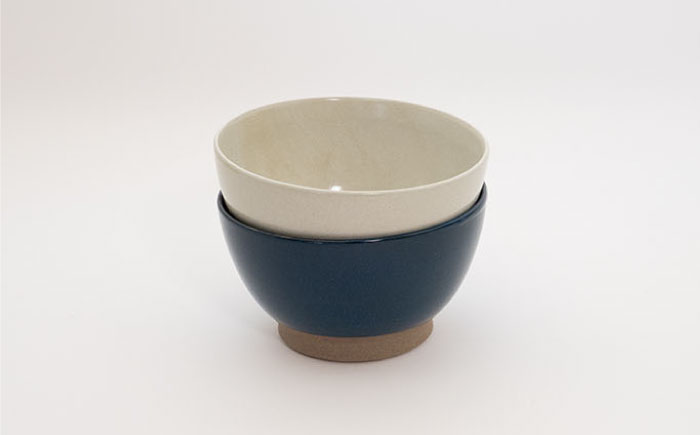 【波佐見焼】Furelu 丼（ホワイト・ブルー）2点セット 食器  皿 茶碗 鉢 ペア【藍染窯】 [JC144]