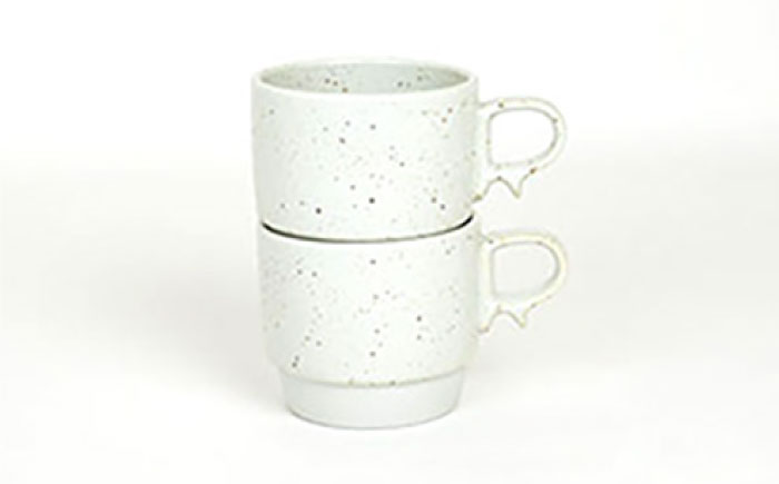 【波佐見焼】スタックスマグ 磁器 ペールカラー（小）チョコチャンク 2点セット 食器  マグカップ  ペア【藍染窯】 [JC158]