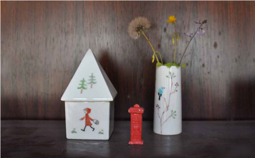 【波佐見焼】Lin 青い鳥 フラワーベース 花瓶 S・L 各1個セット 食器 皿 【堀江陶器】 [JD105]