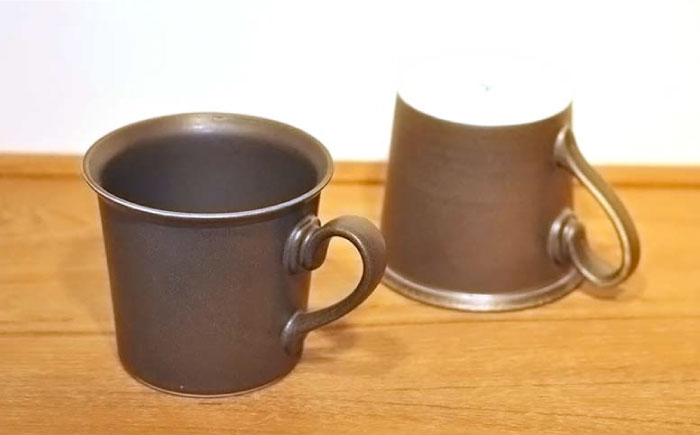 【波佐見焼】h+ リップ マグカップ L オリーブ 2個セット【堀江陶器】 [JD151]