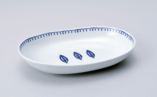 【波佐見焼】marco 青葉 花結晶 ペアオーバル プレート  食器 皿 【奥川陶器】 [KB13]