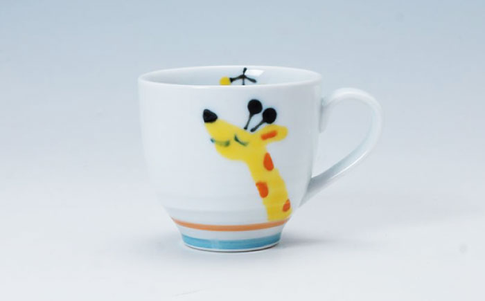 【波佐見焼】子供食器 きりんくん 3点セット 仕切り皿 プレート マグカップ 茶碗【奥川陶器】 [KB51]