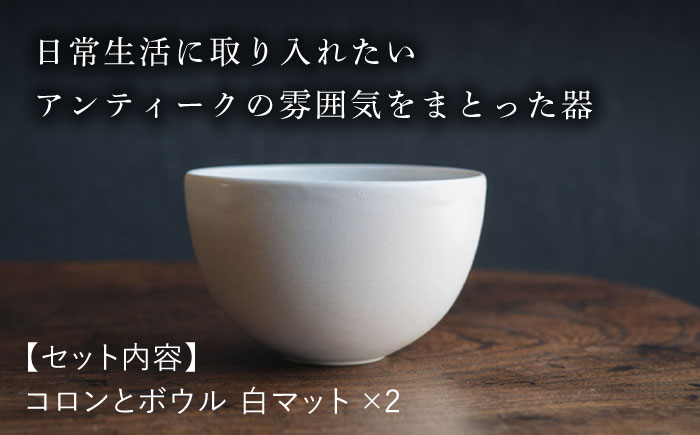 【波佐見焼】コロンとボウル 白マット釉 2個セット 食器 皿【イロドリ】 [KE58]