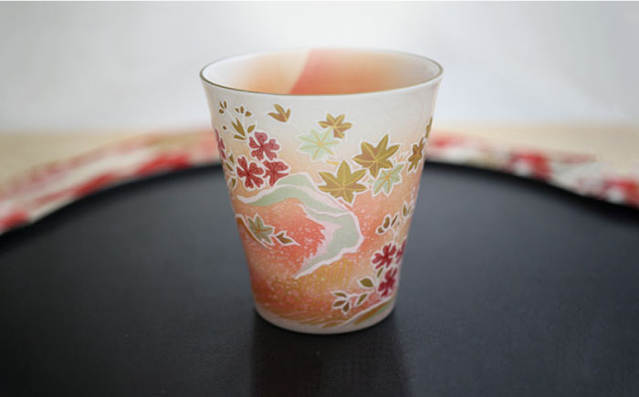 【波佐見焼】赤富士 あけぼのプレミアム マグカップ オレンジ【葉山窯】 [KF03]