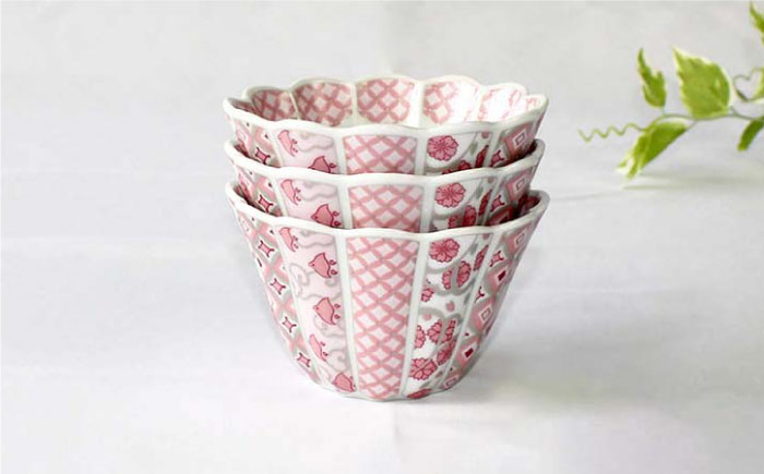 【波佐見焼】花離宮 10cm ボウル 3個セット【石丸陶芸】 [LB70]