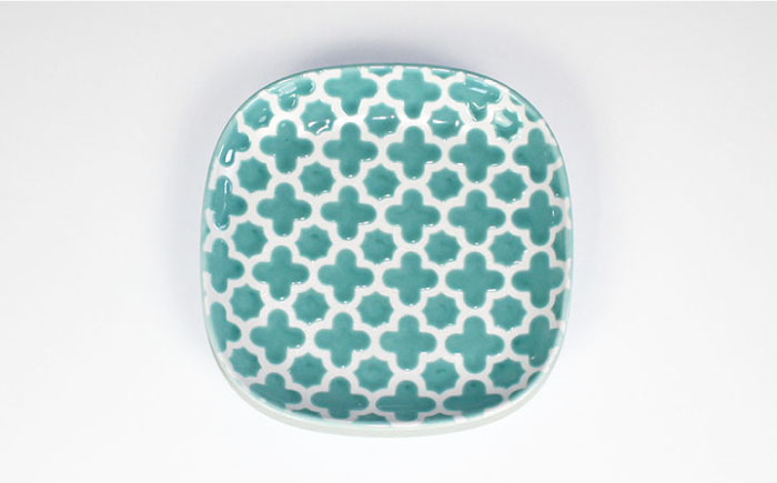 【波佐見焼】モロッカン 角プレート 大・小 4点セット（ブルー・ミント）【石丸陶芸】 [LB86]