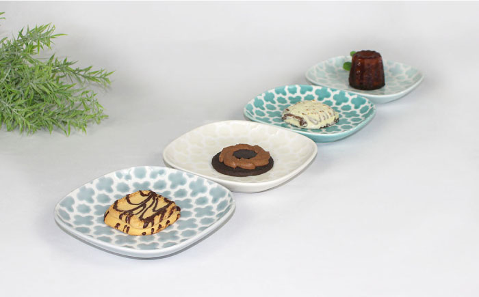 【波佐見焼】モロッカン 角プレート 4色セット プレート ケーキ皿【石丸陶芸】 [LB87]