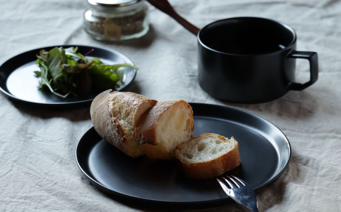 【波佐見焼】ベルシリーズ プレートS(15cm)/M(21cm) スープカップ 3点セット マットブラック 食器【康創窯】 [LD13]