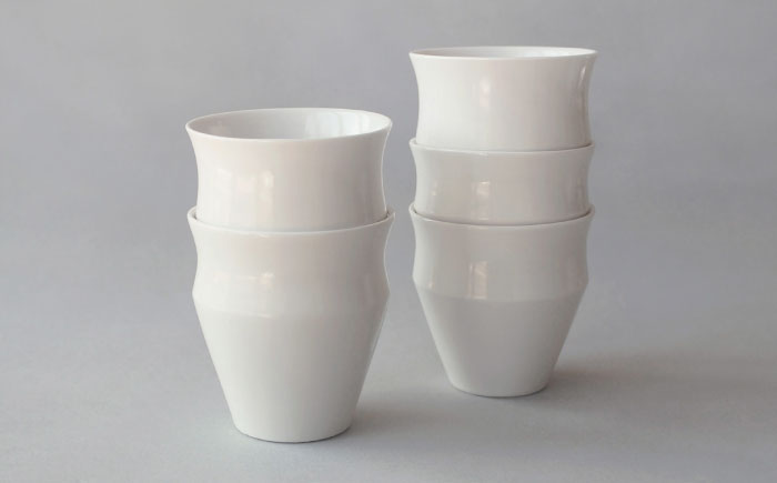 【波佐見焼】KINU カップ 大 5点セット（艶あり）【studio wani】 [MB73]