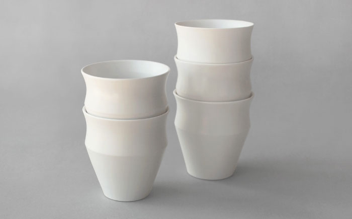 【波佐見焼】KINU カップ 大 5点セット（艶なし）【studio wani】 [MB74]