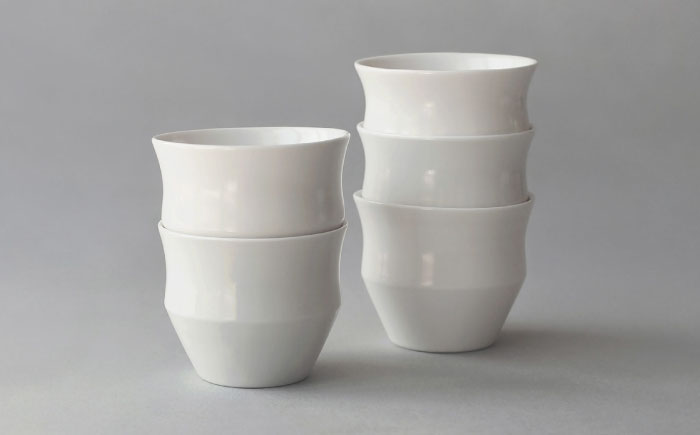 【波佐見焼】KINU カップ 小 5点セット（艶あり）【studio wani】 [MB75]