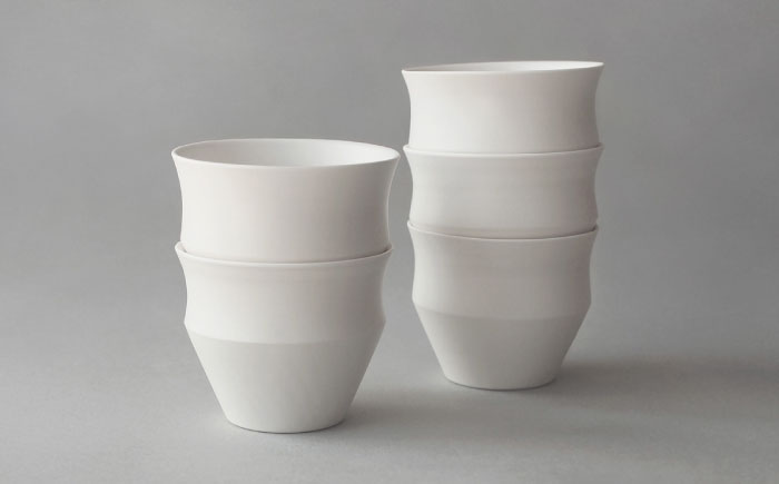 【波佐見焼】KINU カップ 小 5点セット（艶なし）【studio wani】 [MB76]