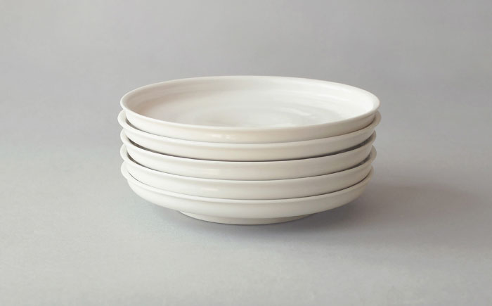 【波佐見焼】KINU 6寸皿 5点セット（艶あり）【studio wani】 [MB83]