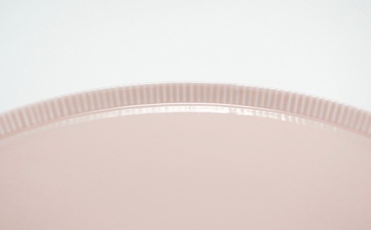 【波佐見焼】十草彫り24cm丸 プレート ピンク 食器 皿 【永泉】 [MC37]