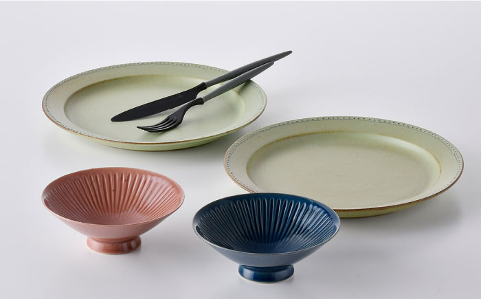 NB 100【波佐見焼】大人気の波佐見焼 プレート 茶碗 含む オリジナルセットアップ商品【福田陶器店/光和陶器】 [NB100]