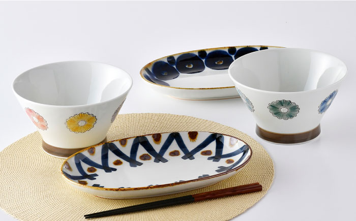 NB 102【波佐見焼】大人気の波佐見焼 どんぶり プレート 含む オリジナルセットアップ商品【新生和/堀江陶器】 [NB102]