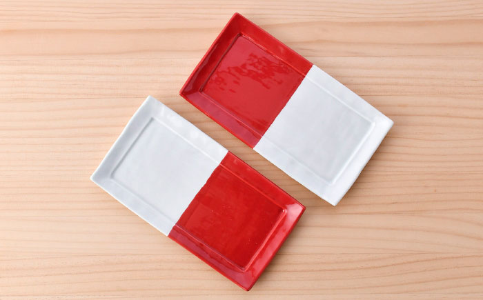 【波佐見焼】皿・箸置・カップ 紅白だるま柄 ペア3点セット【協立陶器/福田陶器店】 [NB131]