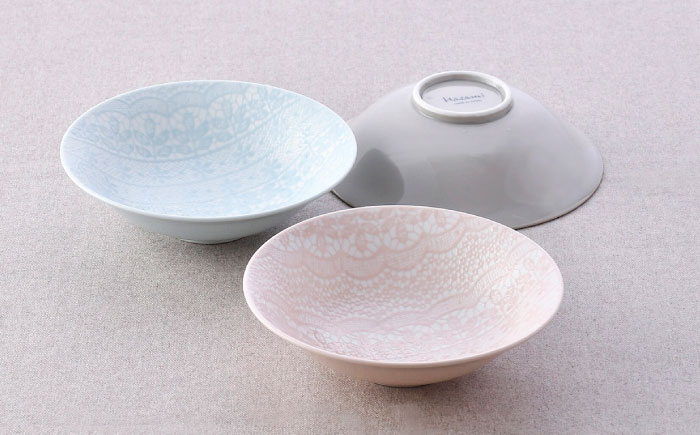 【波佐見焼】カラフル小鉢・お茶碗セット レース柄 木の葉柄 6点【トーエー/堀江陶器】 [NB135]