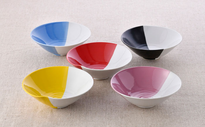 【波佐見焼】マルチボウル ハーフカラー カラフル 10点セット【福田陶器店/natural69】 [NB140]