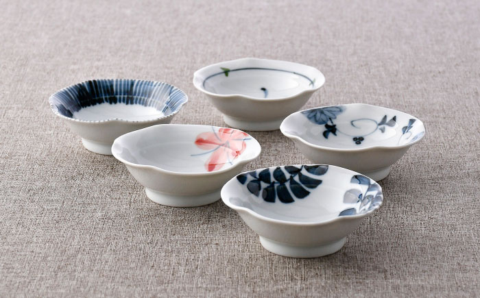 【波佐見焼】お茶碗・小皿 ネイビー ホワイト 10点セット【西海陶器/堀江陶器】 [NB142]