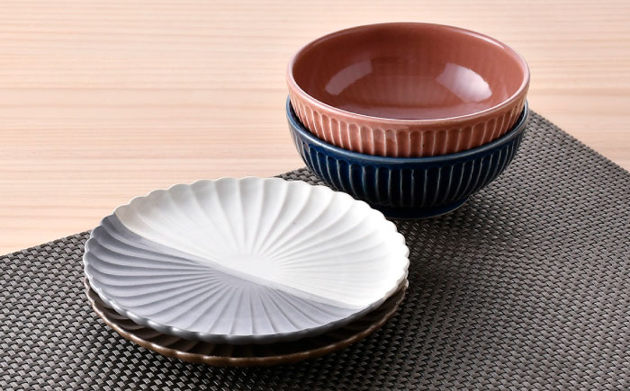 【波佐見焼】皿・小鉢 シックカラー オリジナルセット 4点【団陶器/光和陶器】 [NB148]