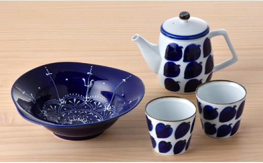 【波佐見焼】大鉢 そばちょこ ポット 含む オリジナルセットアップ商品 [NB18]