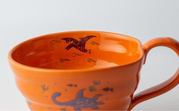 【波佐見焼】マグスープ碗（オレンジ）スープマグカップ 食器 【ふきの陶】 [NF15]