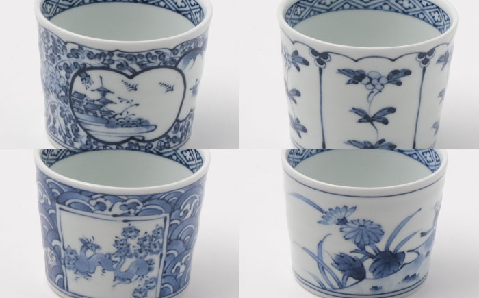 【波佐見焼】古伊万里百景  そばちょこ 姫皿 10点セット 豆皿 小皿 箸置き 蕎麦猪口 そば猪口 カップ 湯呑【西海陶器】 1 34827 ・1 34828 [OA260]