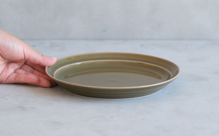 【波佐見焼】 リムプレート グリーン 2点セット 【西海陶器】 [OA393]