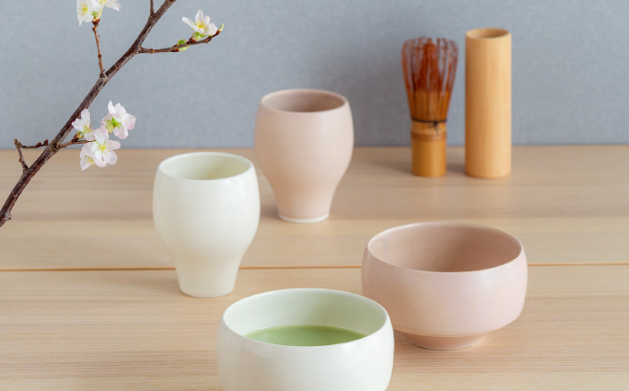 【波佐見焼】　さくら たわみカップ 2点セット　【西海陶器】 [OA425]