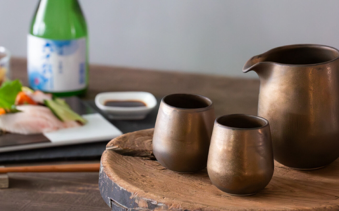 【波佐見焼】　ブロンズ 半酒器 3点セット　【西海陶器】 [OA427]