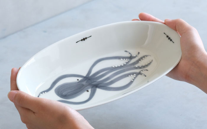 【波佐見焼】olive デリカプレート オクトパス・ロブスター 2点セット パスタ皿【西海陶器】 [OA443]