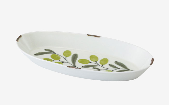 【波佐見焼】olive バゲットプレート 緑・紫 2点セット【西海陶器】 [OA444]