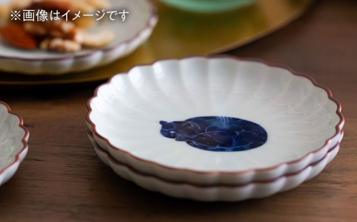 【波佐見焼】呉須猫 菊割小皿・取皿 8点セット【西海陶器】 [OA507]