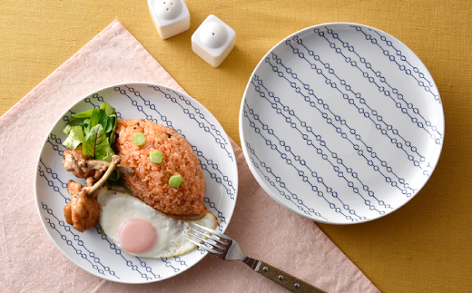 【波佐見焼】シュエット プレート大 メガネ5枚セット【福田陶器店】 [PA176]